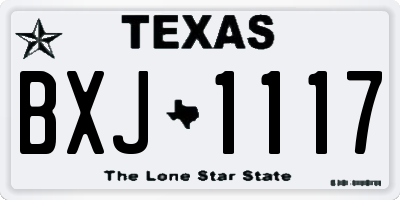 TX license plate BXJ1117