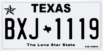 TX license plate BXJ1119