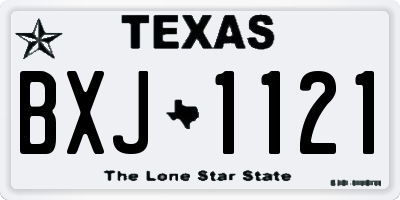 TX license plate BXJ1121