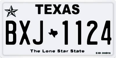 TX license plate BXJ1124
