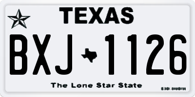 TX license plate BXJ1126