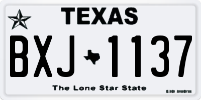 TX license plate BXJ1137