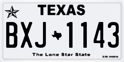TX license plate BXJ1143