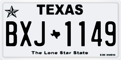 TX license plate BXJ1149