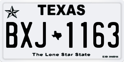 TX license plate BXJ1163