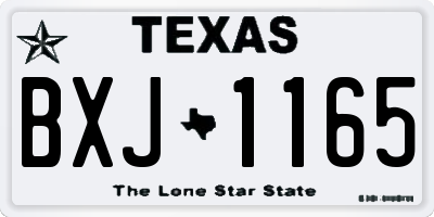 TX license plate BXJ1165