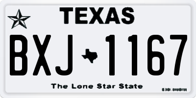 TX license plate BXJ1167