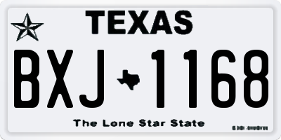 TX license plate BXJ1168