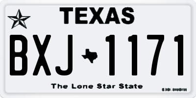 TX license plate BXJ1171