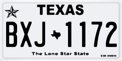 TX license plate BXJ1172