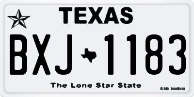 TX license plate BXJ1183
