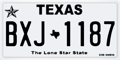 TX license plate BXJ1187