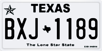 TX license plate BXJ1189