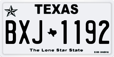 TX license plate BXJ1192