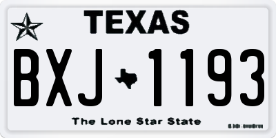 TX license plate BXJ1193