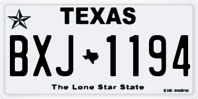 TX license plate BXJ1194