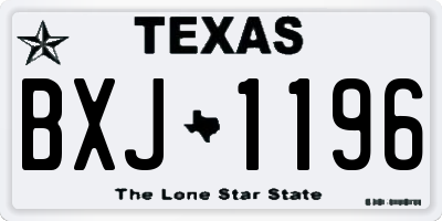 TX license plate BXJ1196