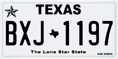 TX license plate BXJ1197