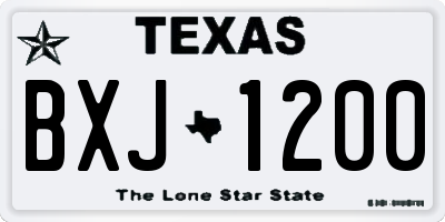 TX license plate BXJ1200
