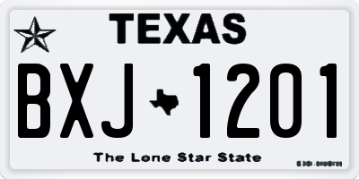 TX license plate BXJ1201