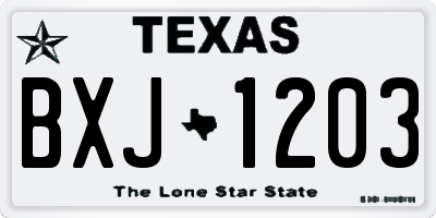TX license plate BXJ1203
