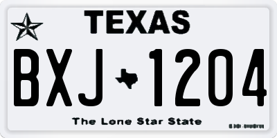 TX license plate BXJ1204