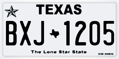 TX license plate BXJ1205
