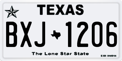 TX license plate BXJ1206