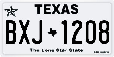 TX license plate BXJ1208
