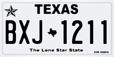 TX license plate BXJ1211
