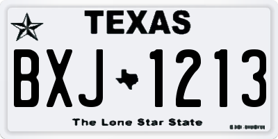 TX license plate BXJ1213