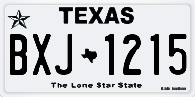 TX license plate BXJ1215