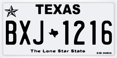 TX license plate BXJ1216