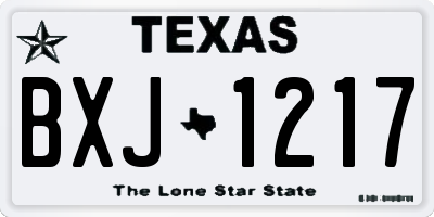 TX license plate BXJ1217
