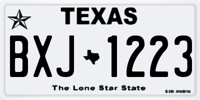 TX license plate BXJ1223