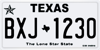 TX license plate BXJ1230