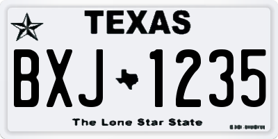 TX license plate BXJ1235