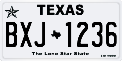 TX license plate BXJ1236