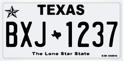 TX license plate BXJ1237