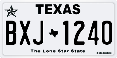 TX license plate BXJ1240