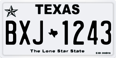 TX license plate BXJ1243