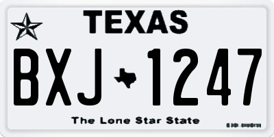 TX license plate BXJ1247