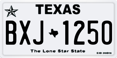TX license plate BXJ1250
