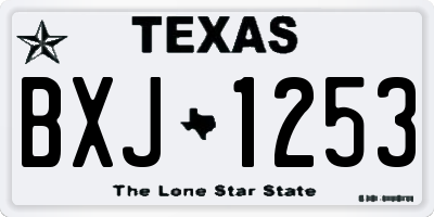 TX license plate BXJ1253