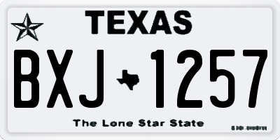 TX license plate BXJ1257