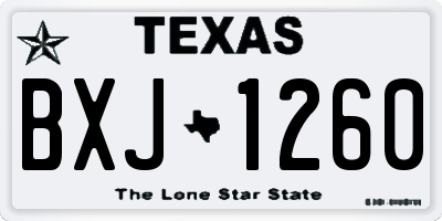 TX license plate BXJ1260