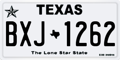 TX license plate BXJ1262