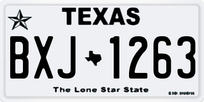 TX license plate BXJ1263