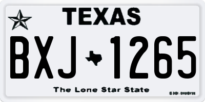 TX license plate BXJ1265