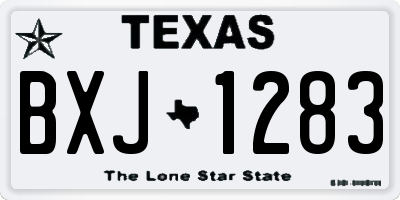 TX license plate BXJ1283
